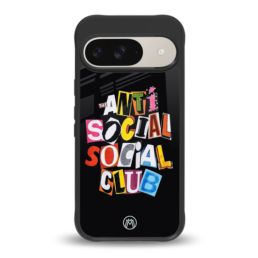 anti social club back phone cover | glass case for google pixel 9