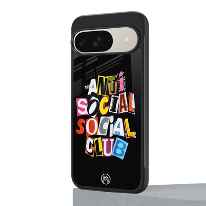 anti social club back phone cover | glass case for google pixel 9