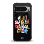 anti social club back phone cover | glass case for google pixel 9 pro xl