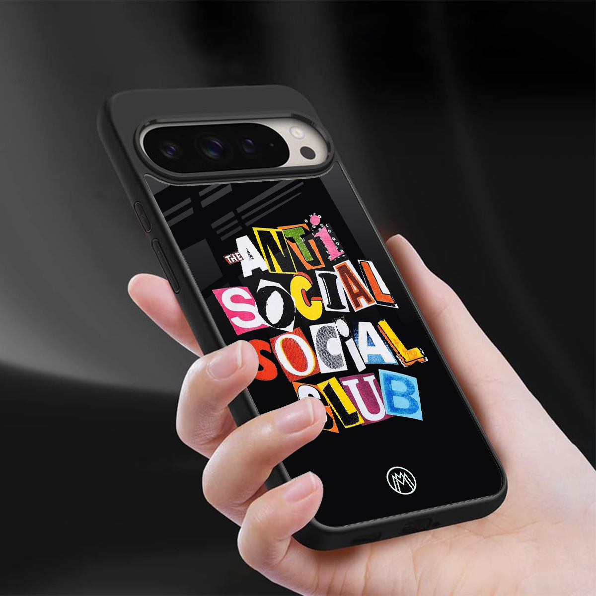 anti social club back phone cover | glass case for google pixel 9 pro xl