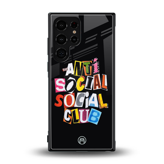 anti social club back phone cover | glass case for samsung galaxy s24 ultra