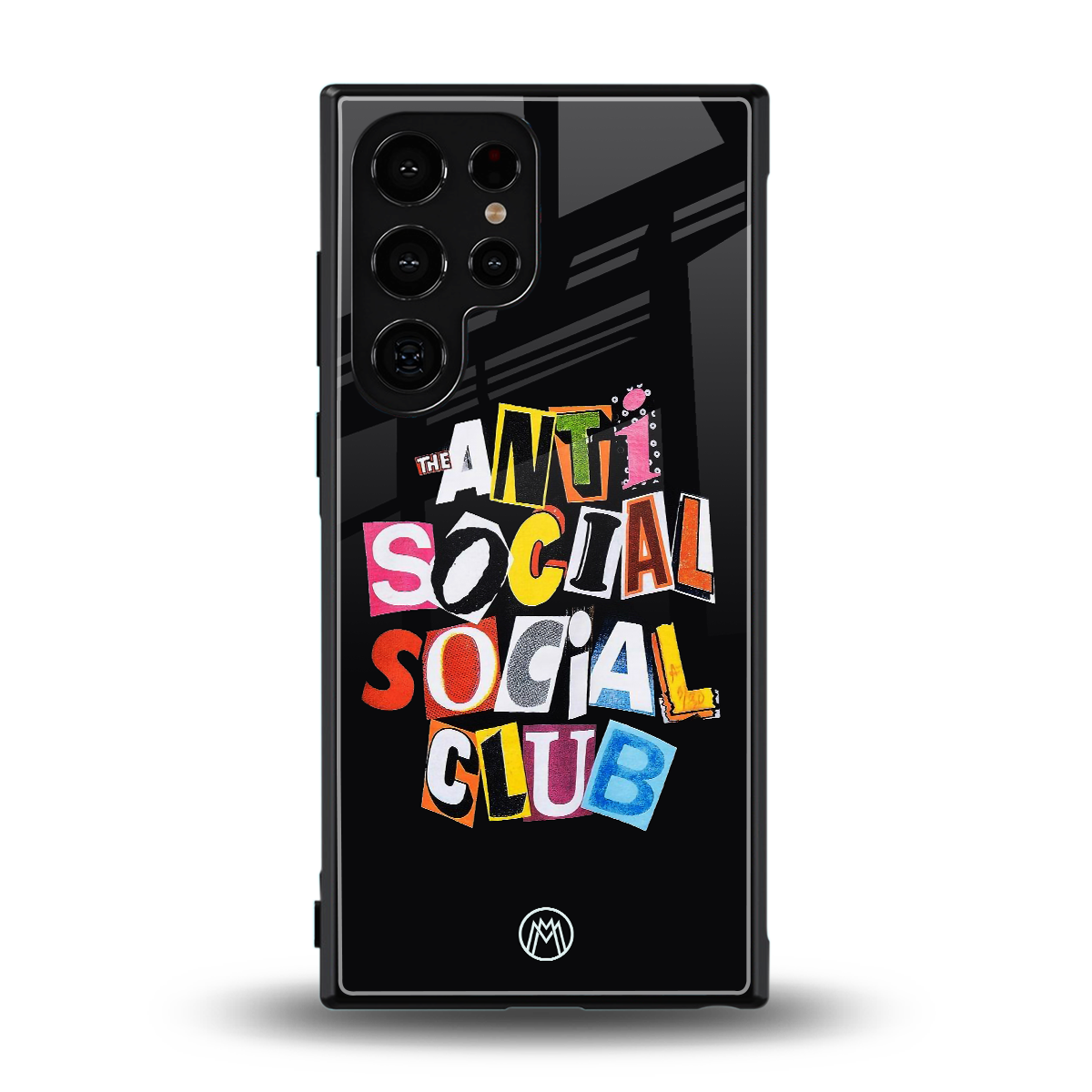 anti social club back phone cover | glass case for samsung galaxy s23 ultra
