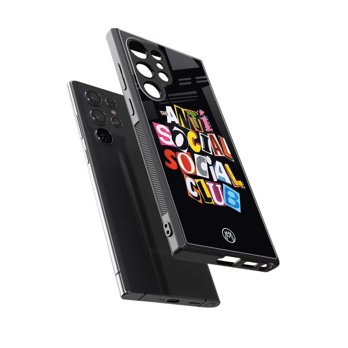 anti social club back phone cover | glass case for samsung galaxy s23 ultra