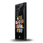 anti social club back phone cover | glass case for samsung galaxy s23 ultra