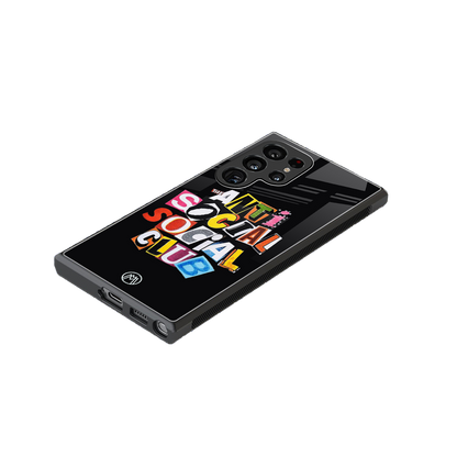 anti social club back phone cover | glass case for samsung galaxy s24 ultra
