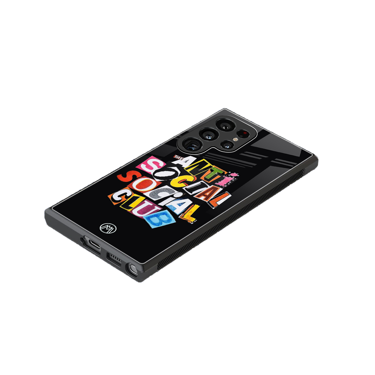 anti social club back phone cover | glass case for samsung galaxy s23 ultra