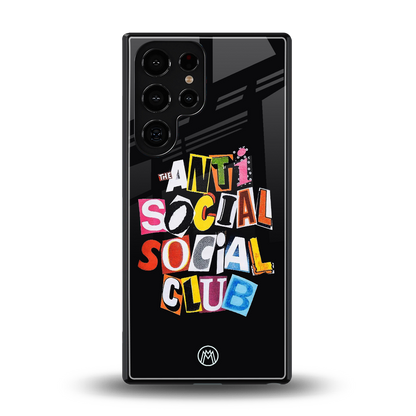 anti social club back phone cover | glass case for samsung galaxy s25 ultra
