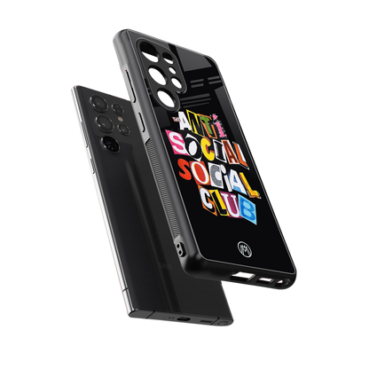 anti social club back phone cover | glass case for samsung galaxy s25 ultra