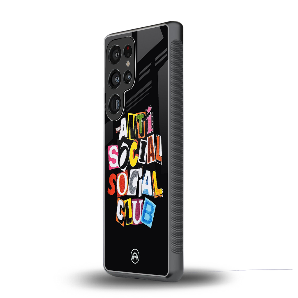 anti social club back phone cover | glass case for samsung galaxy s25 ultra