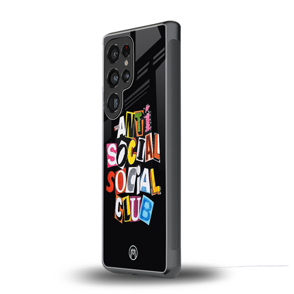 anti social club back phone cover | glass case for samsung galaxy s25 ultra