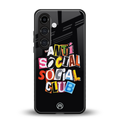anti social club back phone cover | glass case for samsung galaxy s24