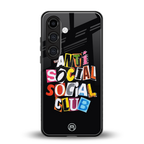 anti social club back phone cover | glass case for samsung galaxy s24 fe