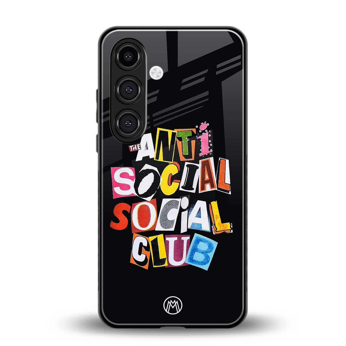 anti social club back phone cover | glass case for samsung galaxy s23 plus