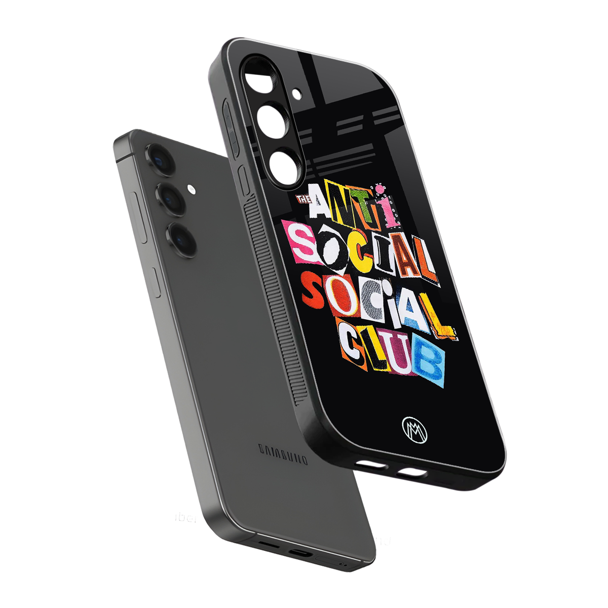 anti social club back phone cover | glass case for samsung galaxy s24 plus
