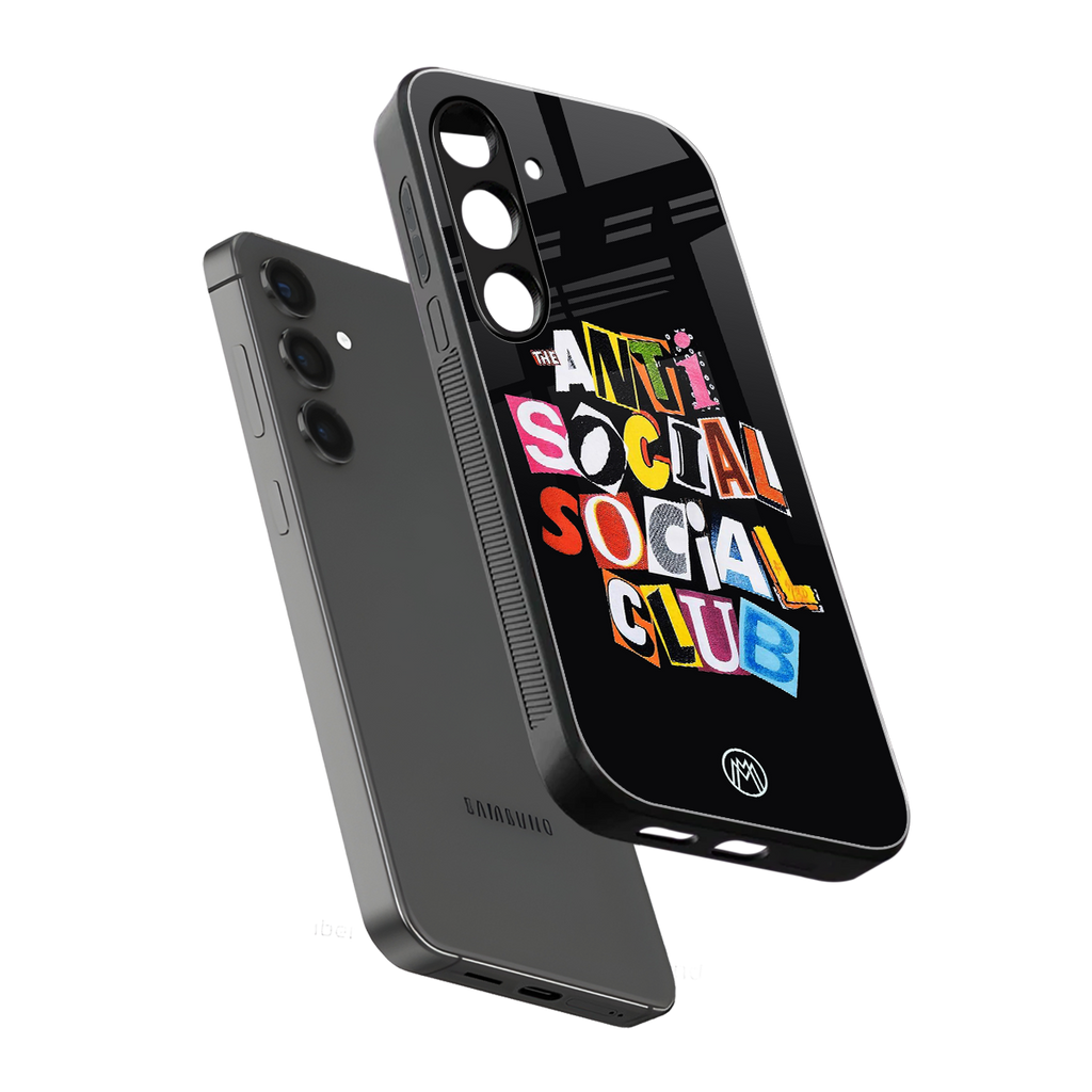 anti social club back phone cover | glass case for samsung galaxy s25