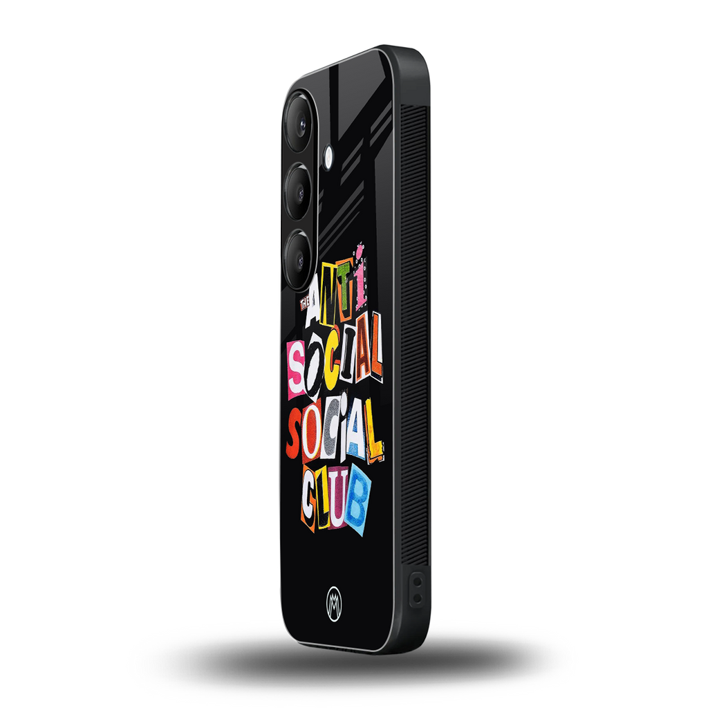 anti social club back phone cover | glass case for samsung galaxy s25