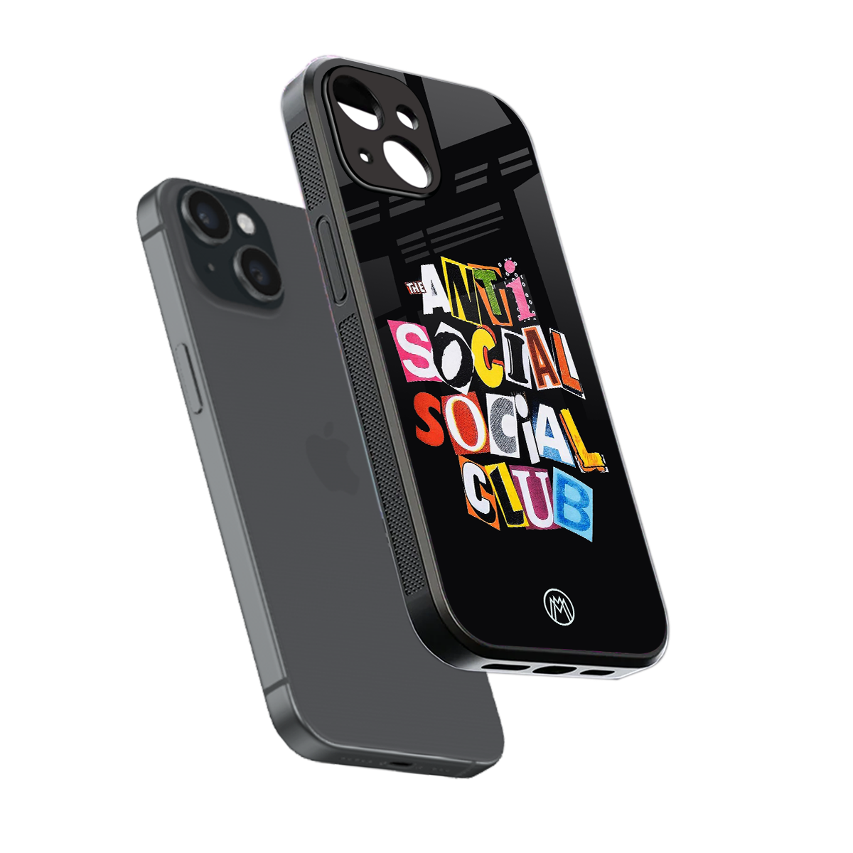 anti social club back phone cover | glass case for iphone 15