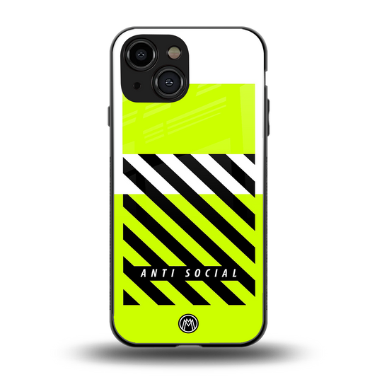 anti social back phone cover | glass case for iphone 13 mini