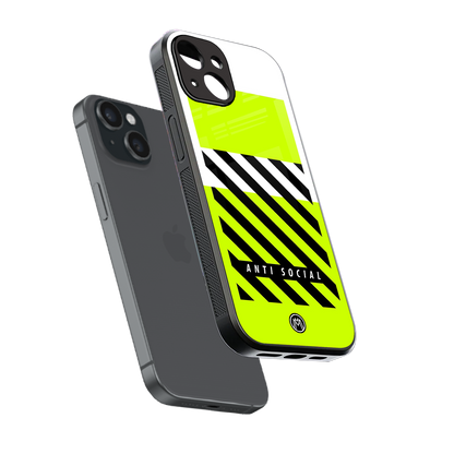 anti social back phone cover | glass case for iphone 13 mini