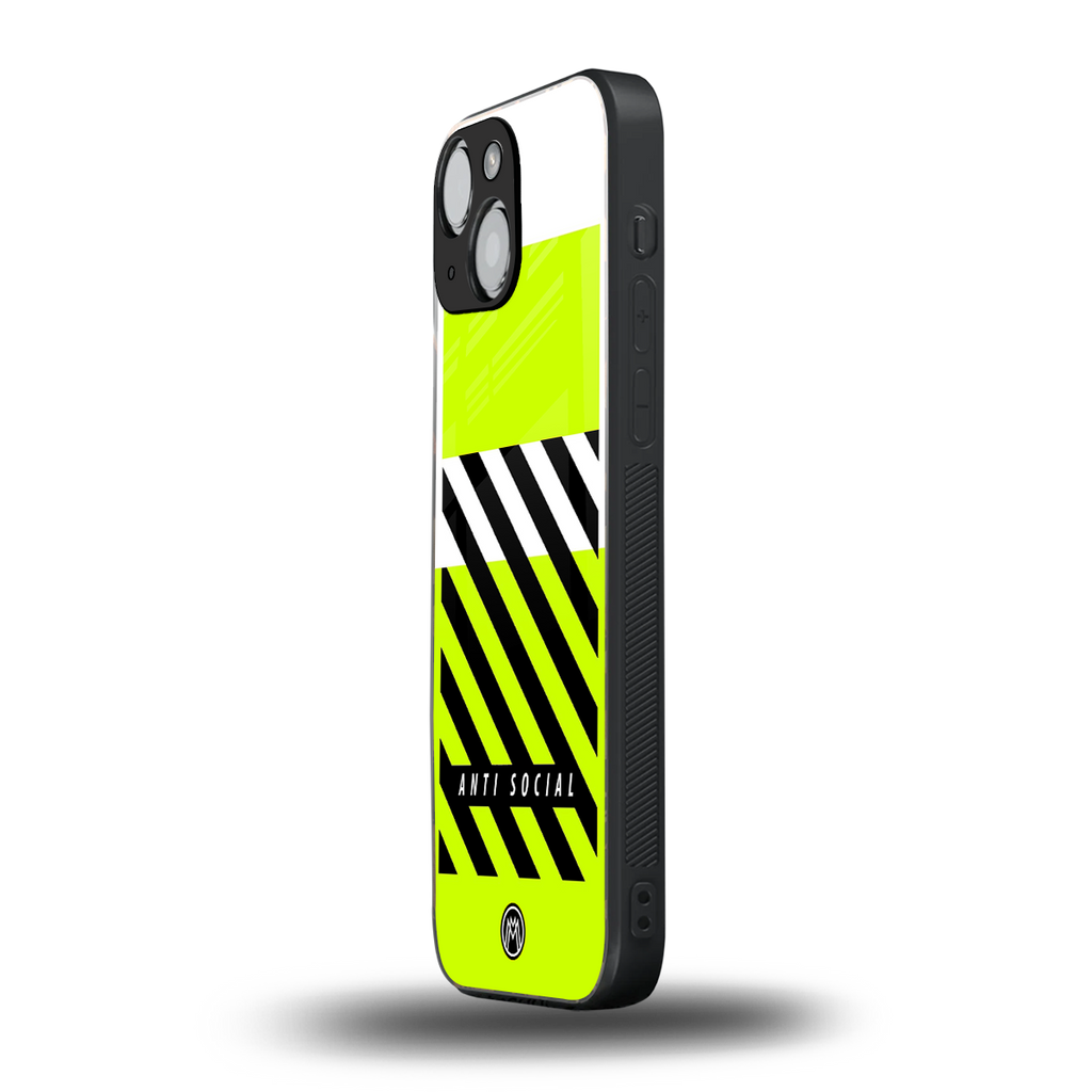 anti social back phone cover | glass case for iphone 13 mini