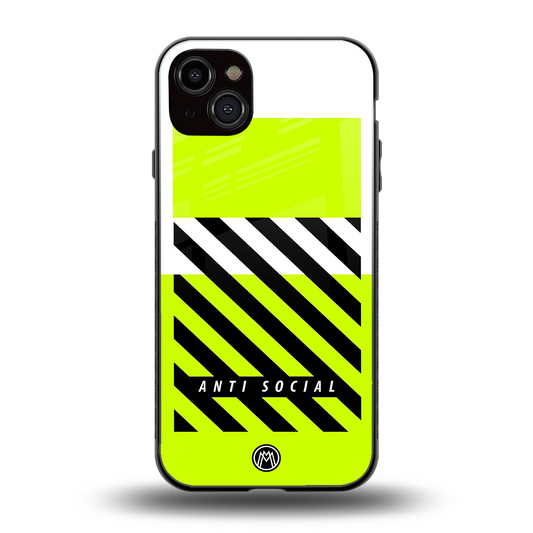 anti social back phone cover | glass case for iphone 15 plus