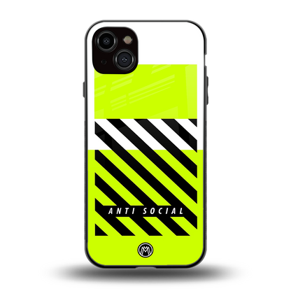 anti social back phone cover | glass case for iphone 14 plus