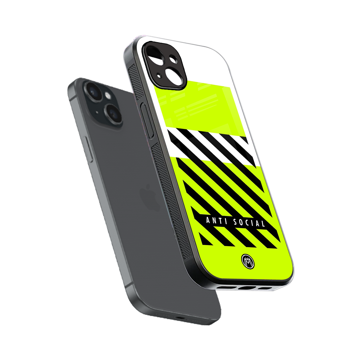 anti social back phone cover | glass case for iphone 14 plus