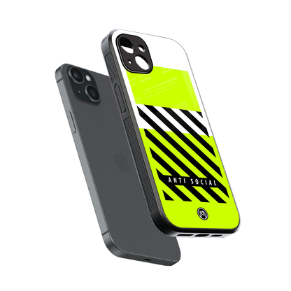 anti social back phone cover | glass case for iphone 14 plus