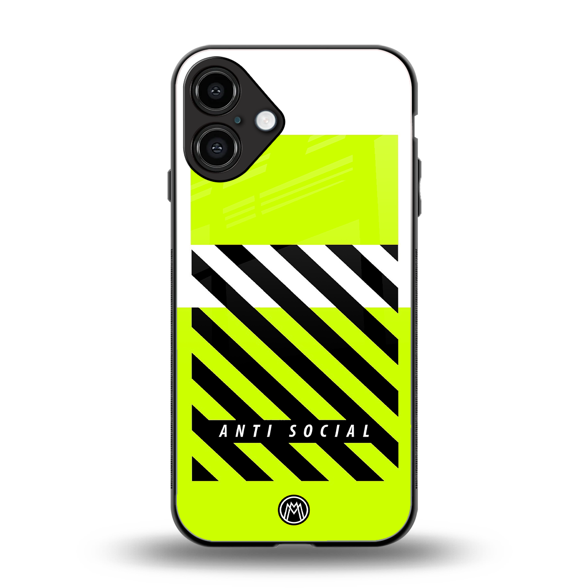 anti social back phone cover | glass case for iphone 16 plus