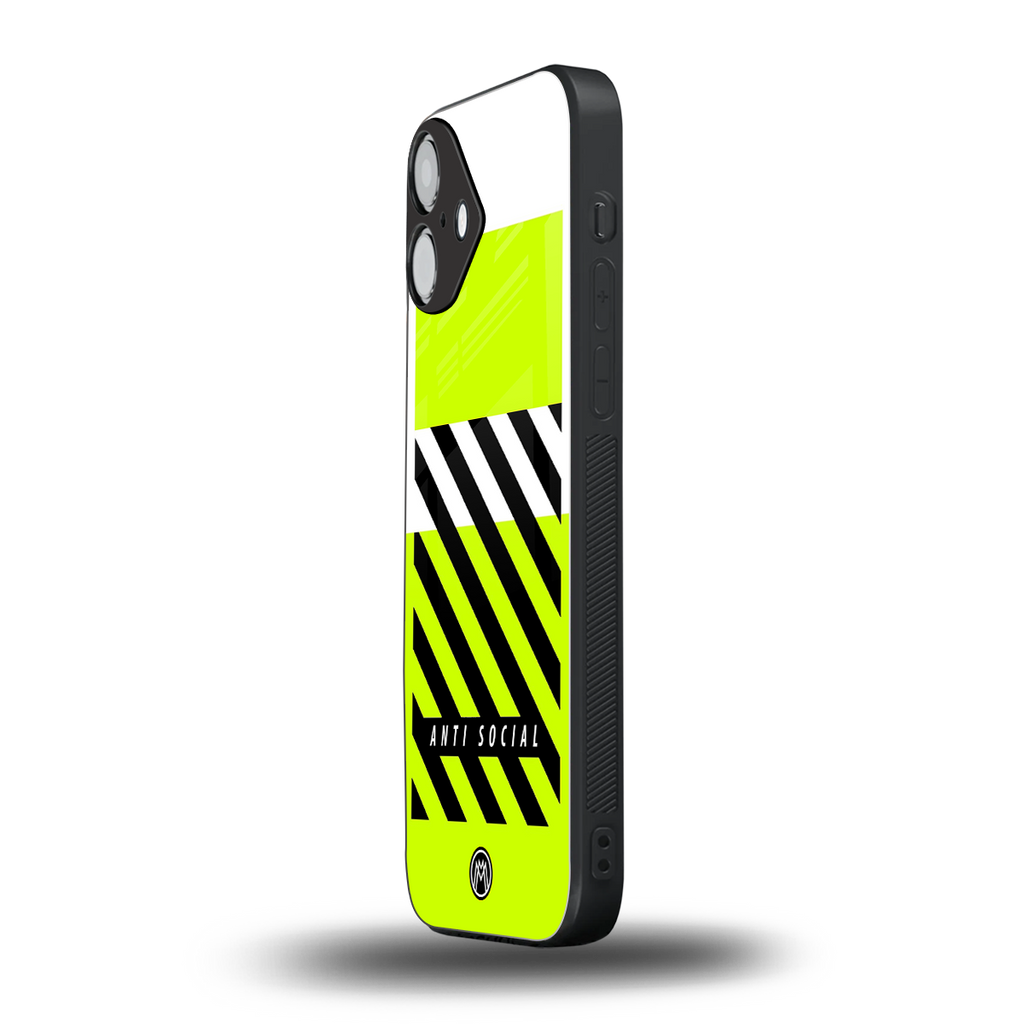 anti social back phone cover | glass case for iphone 16 plus