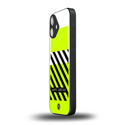 anti social back phone cover | glass case for iphone 16 plus