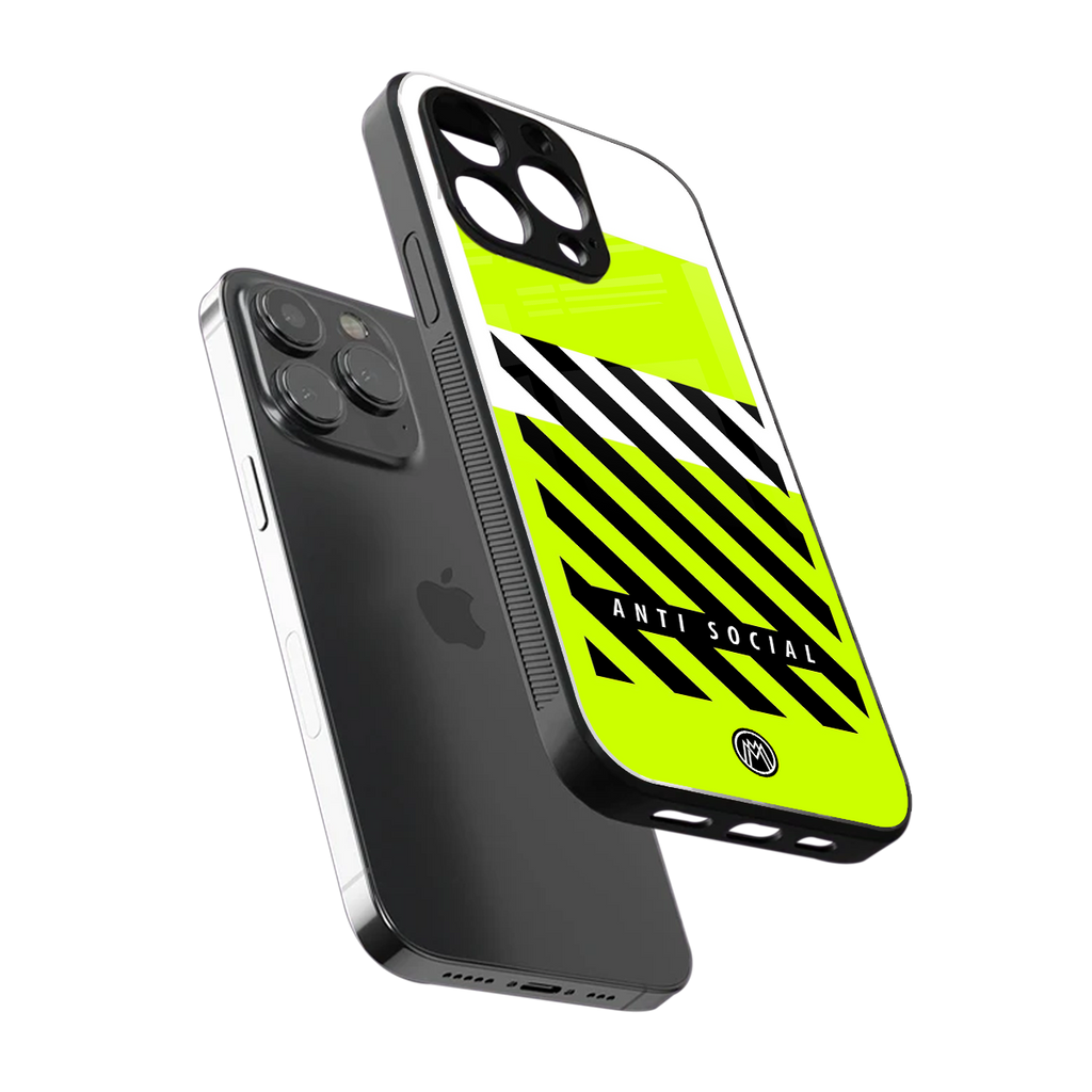 anti social back phone cover | glass case for iphone 16 pro max