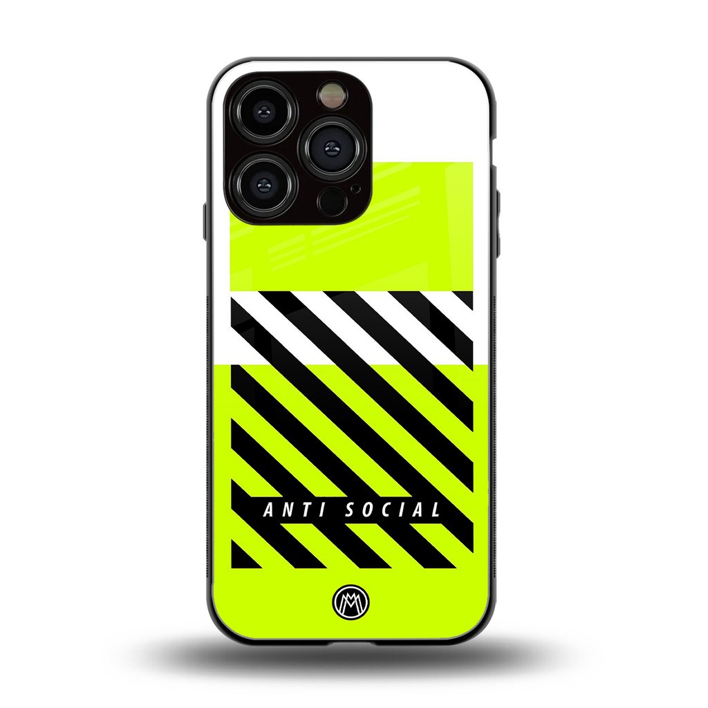 anti social back phone cover | glass case for iphone 16 pro