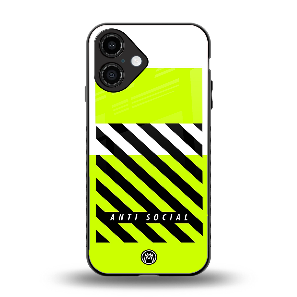 anti social back phone cover | glass case for iphone 16