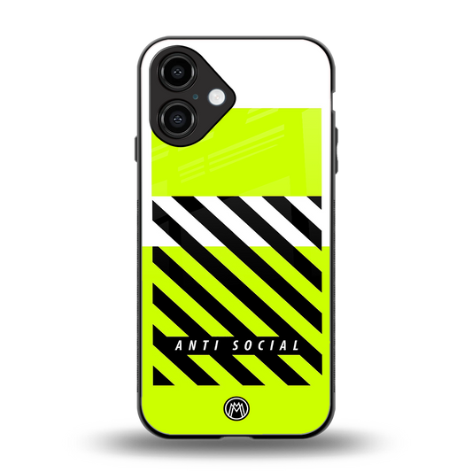 anti social back phone cover | glass case for iphone 16