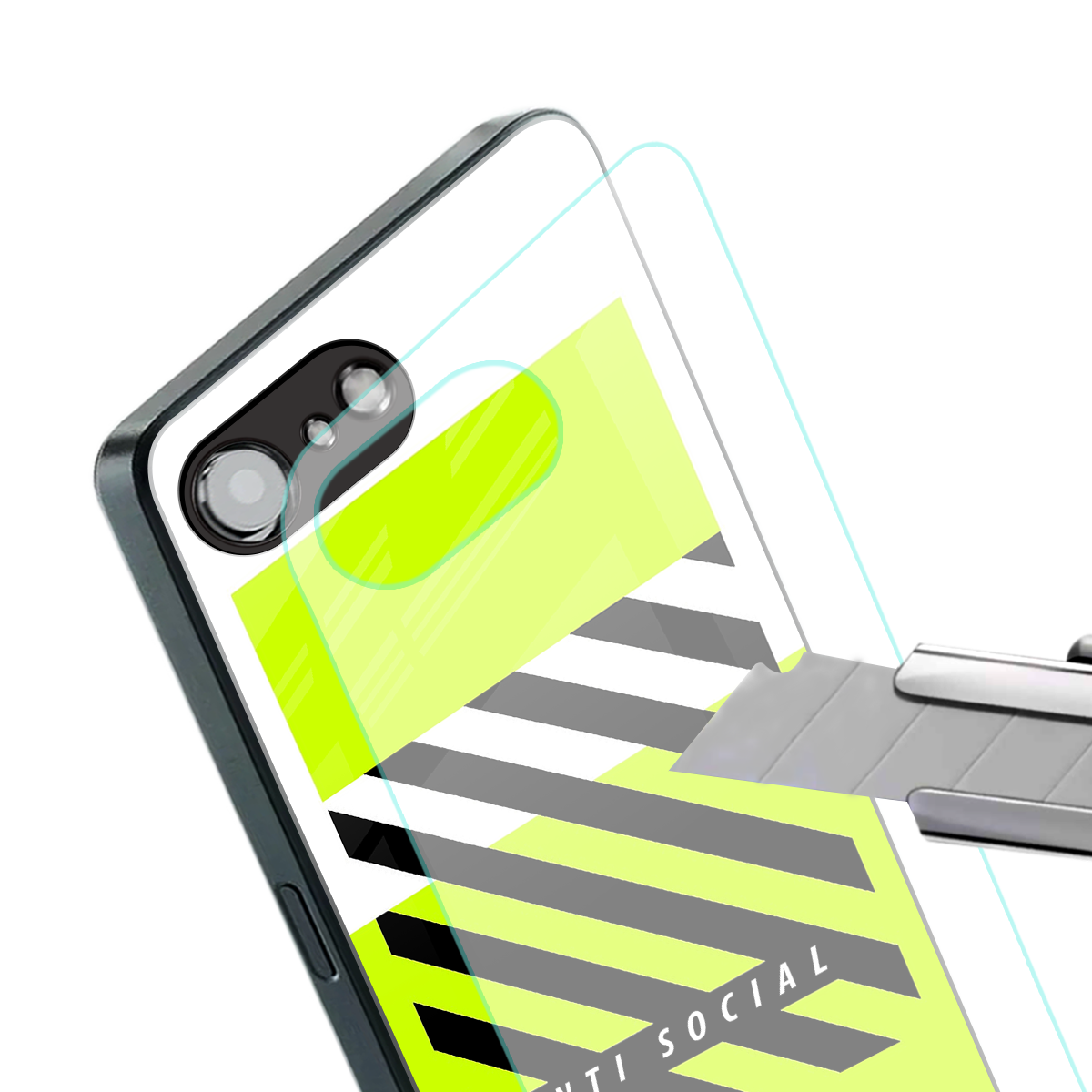 anti social back phone cover | glass case for iphone 16e