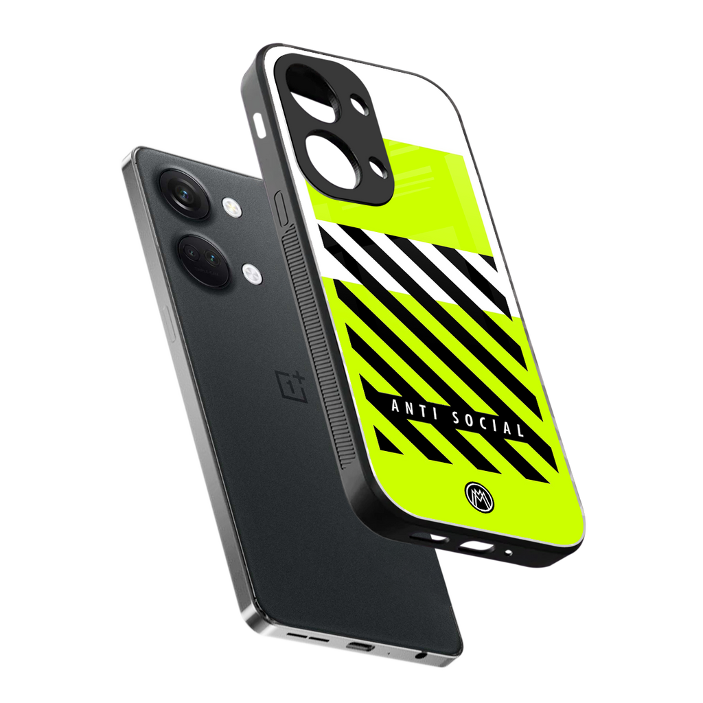 anti social back phone cover | glass case for oneplus nord 3