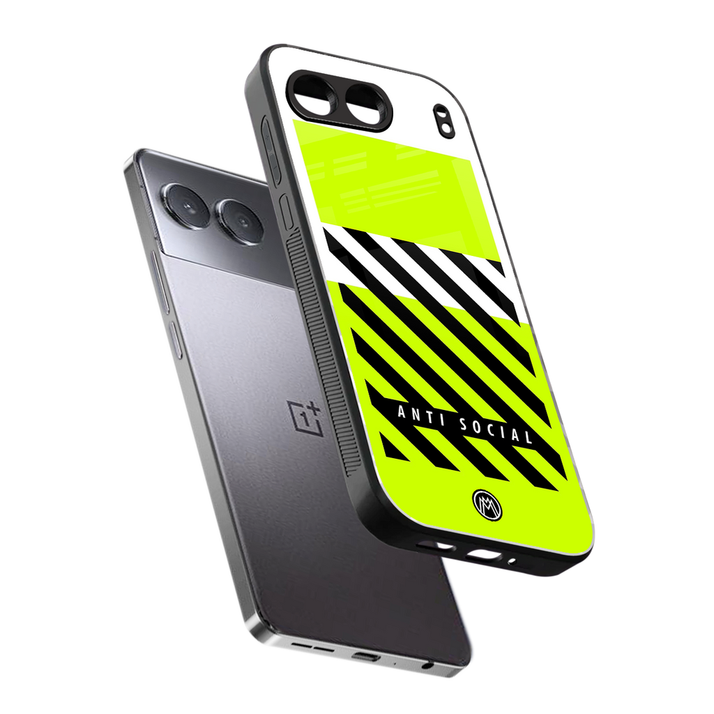 anti social back phone cover | glass case for oneplus nord 4