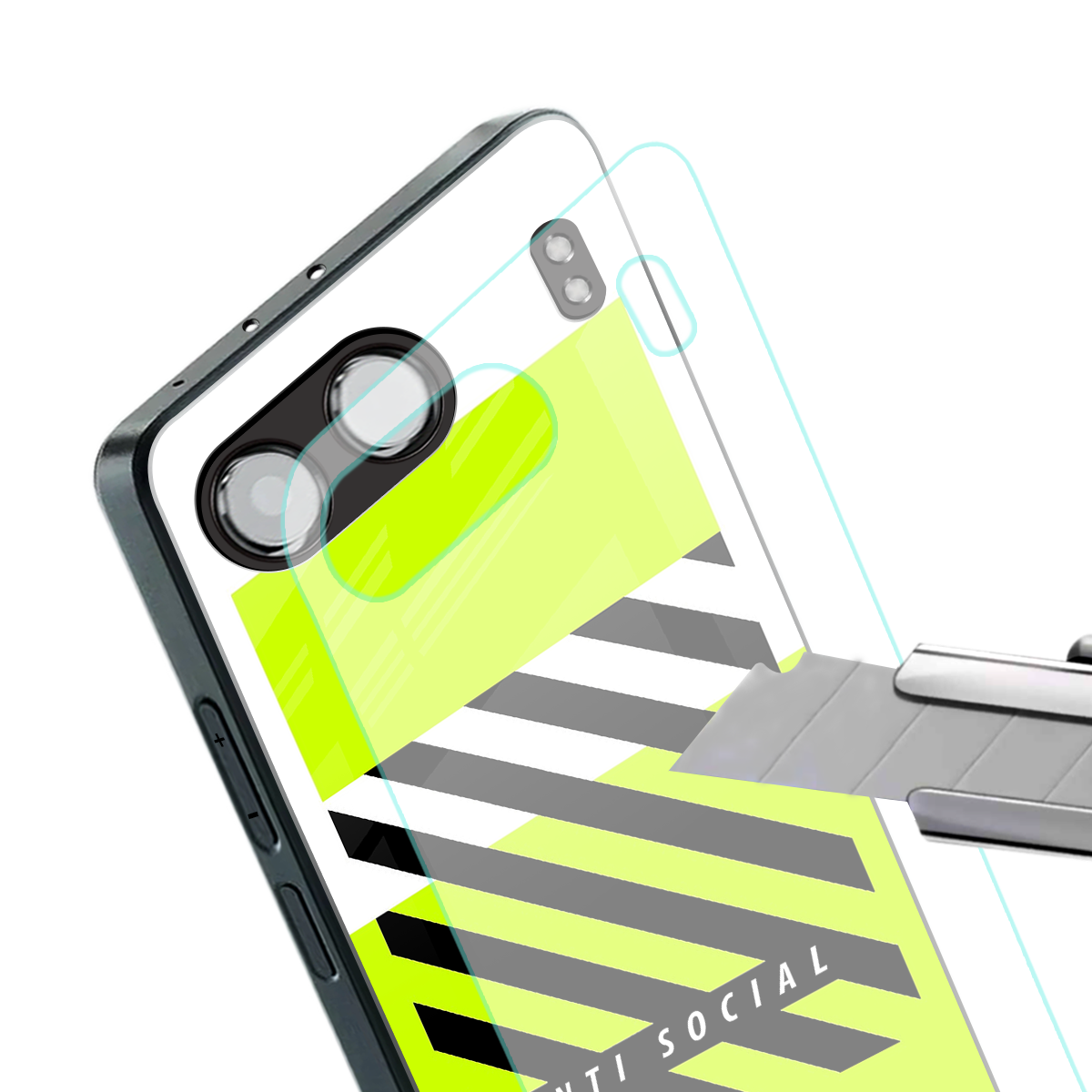 anti social back phone cover | glass case for oneplus nord 4
