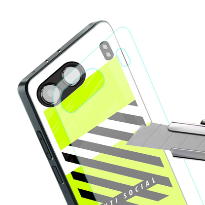 anti social back phone cover | glass case for oneplus nord 4