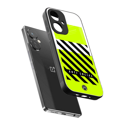 anti social back phone cover | glass case for oneplus nord ce 3