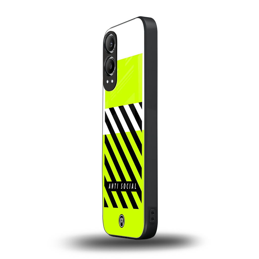 anti social back phone cover | glass case for oneplus nord ce 4 lite