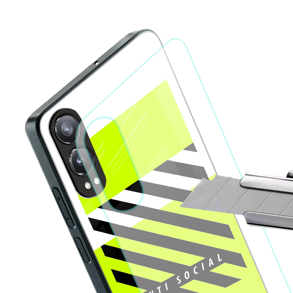 anti social back phone cover | glass case for oneplus nord ce 4 lite