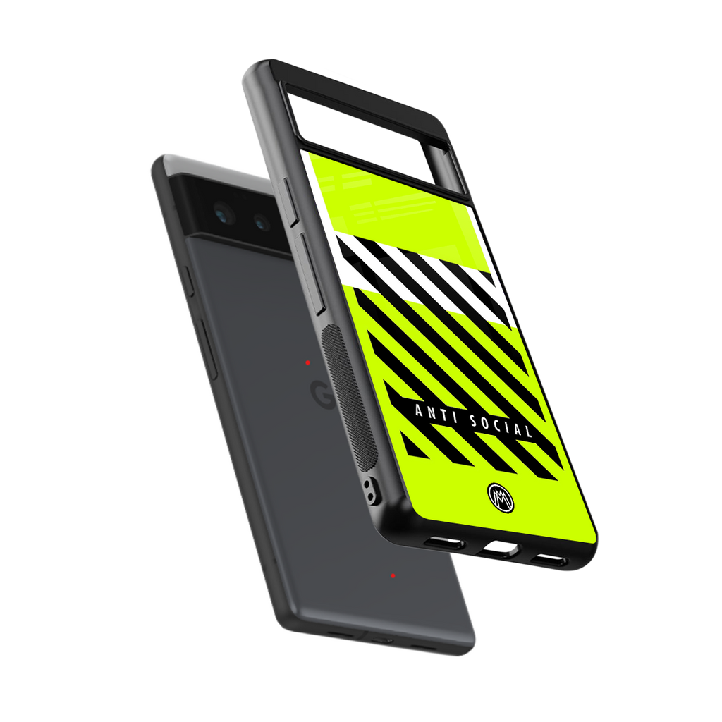 anti social back phone cover | glass case for google pixel 6