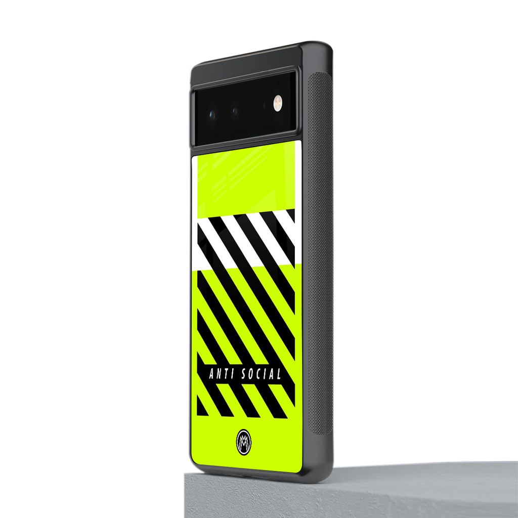 anti social back phone cover | glass case for Google Pixel 6A