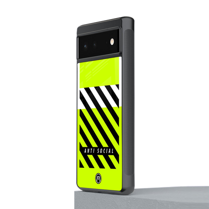 anti social back phone cover | glass case for Google Pixel 6A