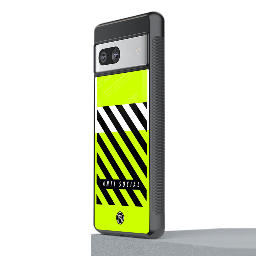 anti social back phone cover | glass case for Google Pixel 7A