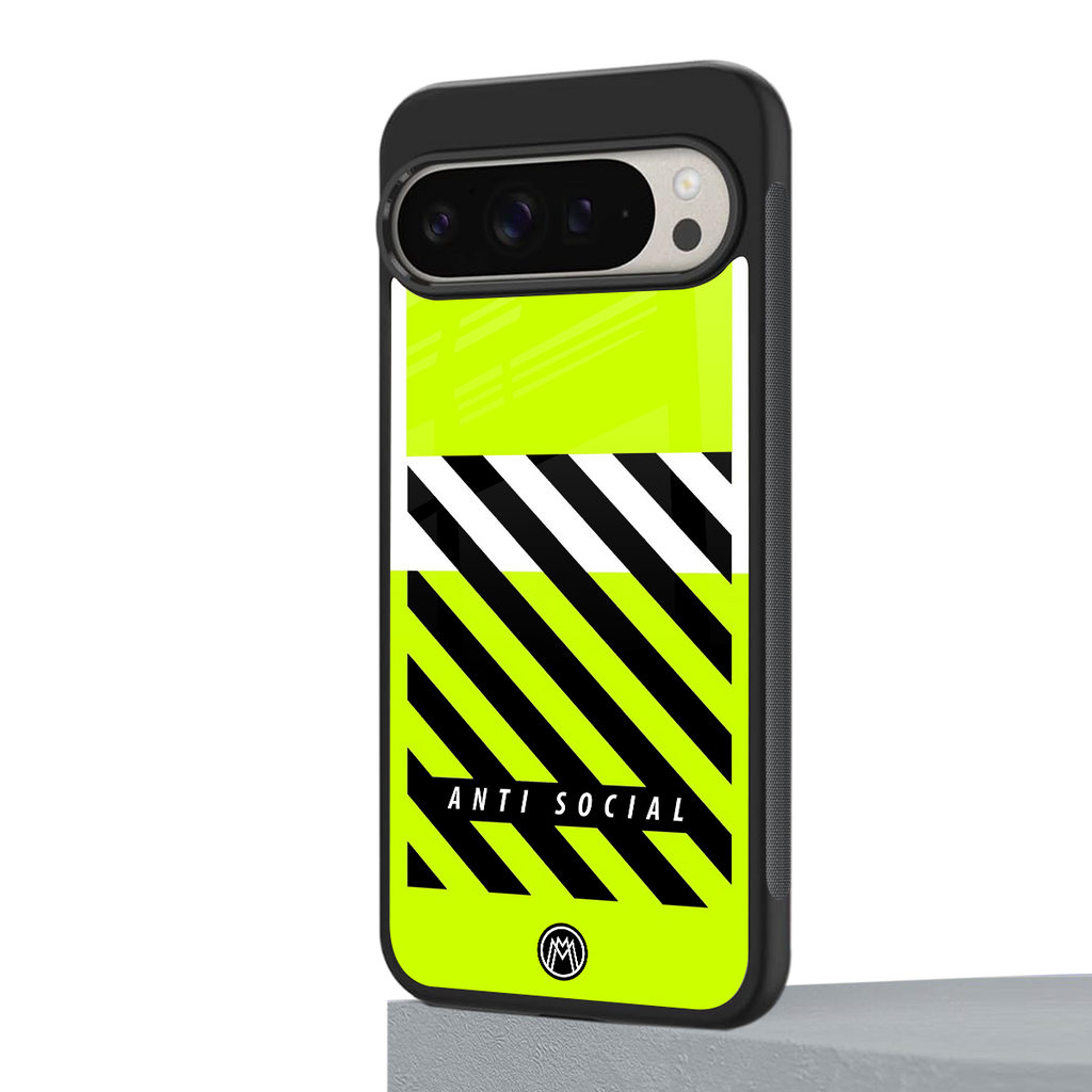 anti social back phone cover | glass case for google pixel 9 pro xl