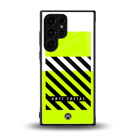 anti social back phone cover | glass case for samsung galaxy s24 ultra