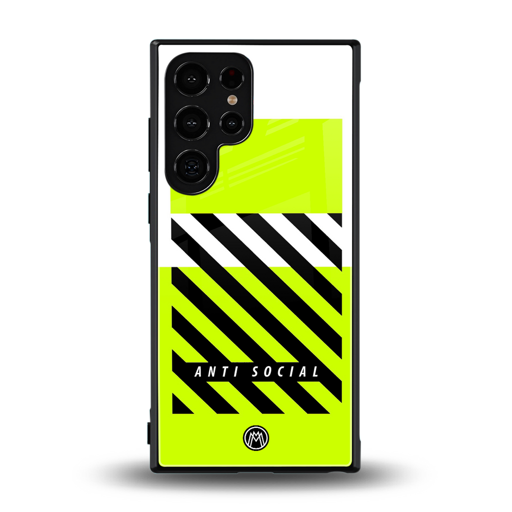 anti social back phone cover | glass case for samsung galaxy s23 ultra